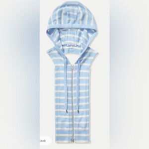 Veronica beard NEW cashmere striped hoodie Dickey insert $298 One Size